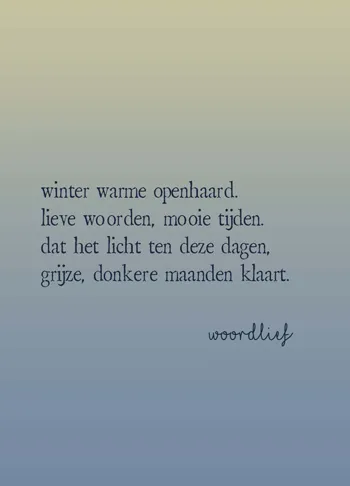 Kerstkaart: Winter warme openhaard